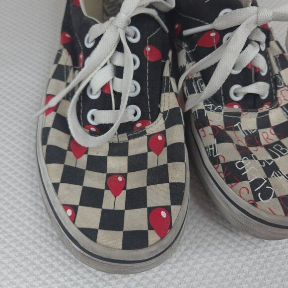 Vans It Losers Club Checkerboard Sneakers White Black Red  Womens 7.5 US Mens 6 - Picture 5 of 10